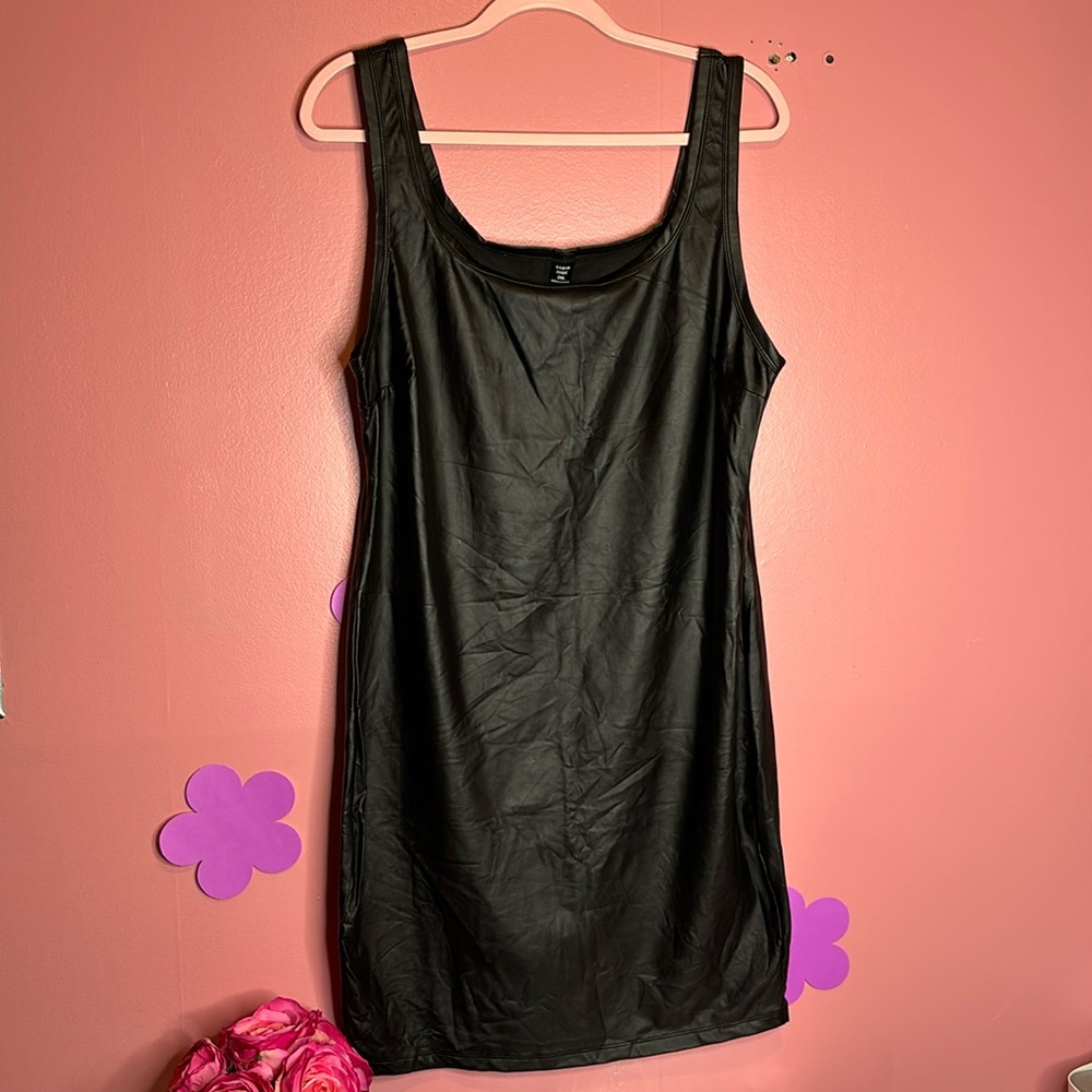 SHEIN Curve black pleather dress